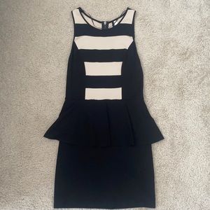 Black and Tan Kensie peplum dress, size Medium